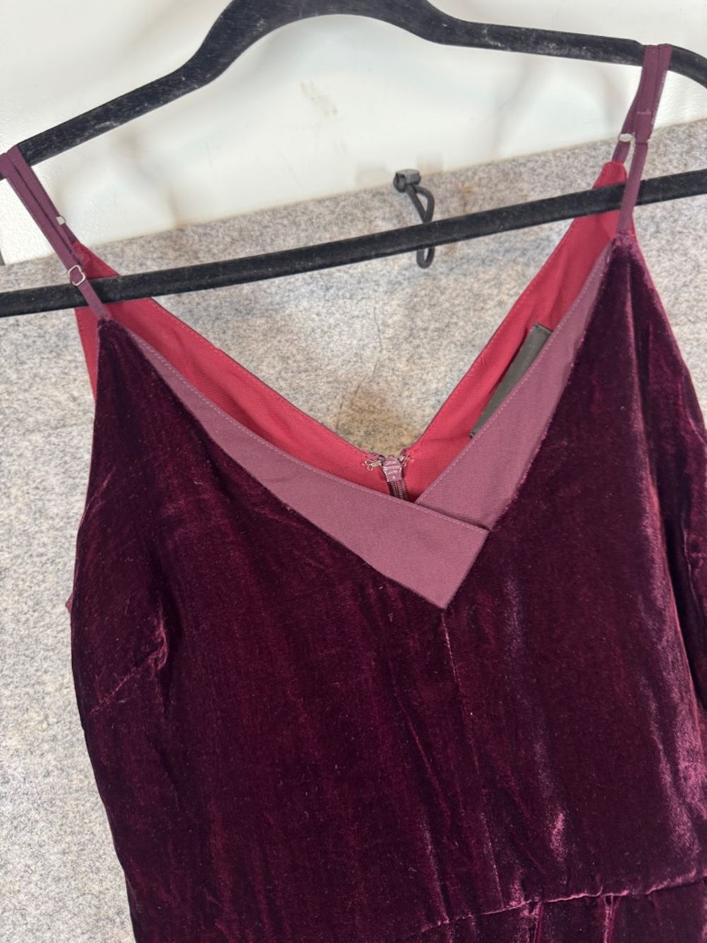 Adenlyn Rae Velvet Midi Slip Dress Burgundy Size M V Neck Party Whimsigoth Chic - Picture 3 of 13